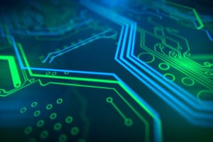 Circuit Board Blue Green